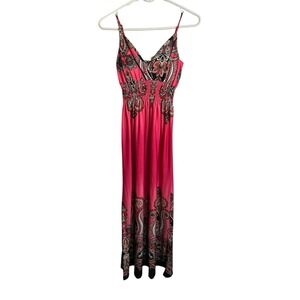 bobbie b brooks ladies womens dress size medium pink long summer‎